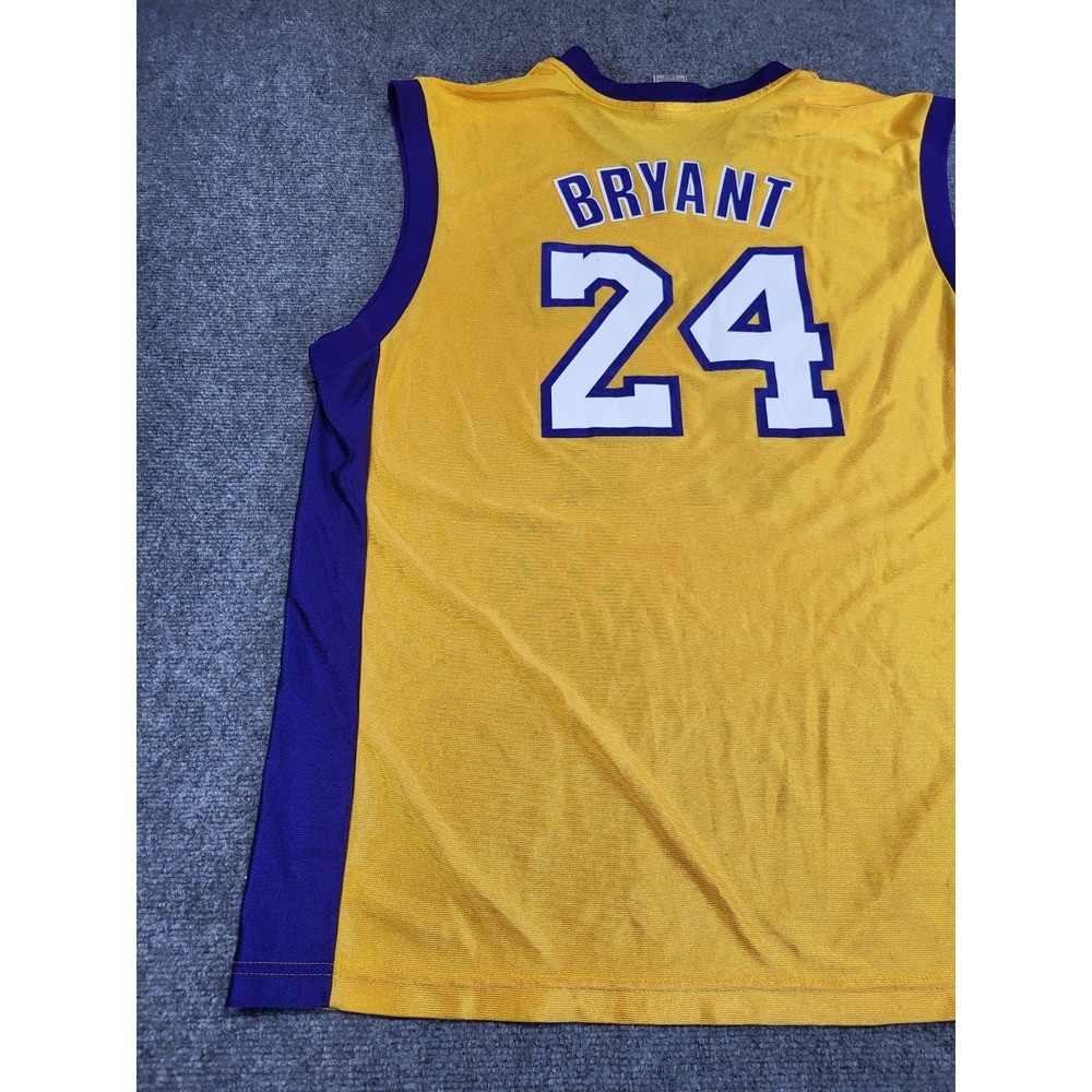 NBA Kobe Bryant #24 LA Lakers Jersey Gold Purple Men's XL 2-Sided Basketball - Picture 9 of 12